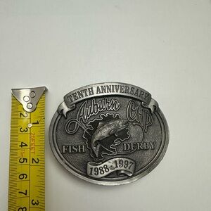 1997 Auburn CHP Fish Derby 10th Anniv Belt Buckle Vintage LE 367/500